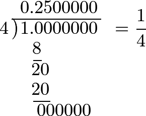 Integer long division ¼